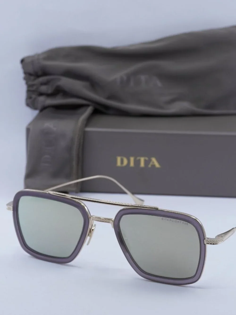 Dita FLIGHT-006-7806-C Aviator Sunglasses - Grey & Gold / Grey